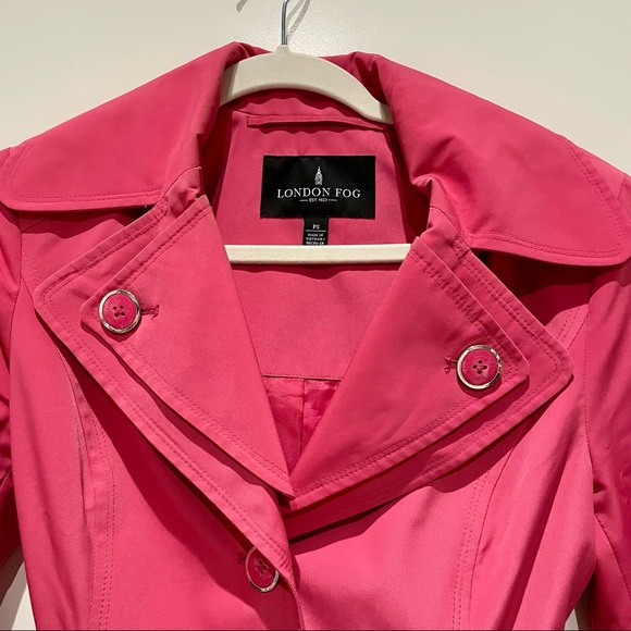 London Fog Petite Hooded Belted Trench Coat - Picture 5 of 9